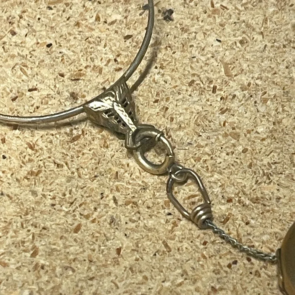 Antique Varcity Prince Nez Eyeglasses Frames and Chain Gold Filled Filigree 1910